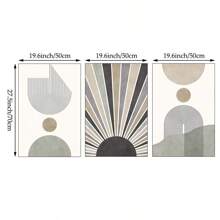 1/3pcs Mid Century Modern Prints Canvas Paintings Boho Wall Art Sun And Rainbow Poster Abstract Bohemian Ideal For Home Living Room Bedroom Decor Unframed - Multicolor - View 21