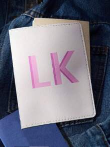 1pc Custom Initial Letter Passport Wallet, Personalized Passport Holder Cas Travel Wallet, Personalized Passport Holder - PU Leather - Foil Monogram, Custom Initial Letter Lightweight PU Leather Passport Covers For Teens For Travel For Back To School, Monogram Passport Holder Custom Passport Bag, Couples Gift, Anniversary Gift, Mother's Day Unique Gift, Gift For Mom, Dad, Wife, Husband, Girlfriend, Boyfriend, Gift For Him/ Her. - Multicolor - View 4