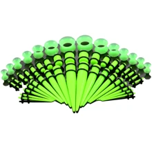 SWANJO 50pcs Acrylic Transparent Purple Ear Taper Ear Gauges Stretching Kits 14g-00g - 50pcs Set - View 11