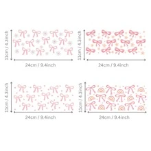 4pcs Conquette Pink Bow UV Dtf Cup Wraps Transfer Sticker For 16oz Glass Cup Waterproof & Scratch-Resistent UV Dtf Wraps Decal For Mug Tumbler Laptop DIY Craft Decorations Back To School