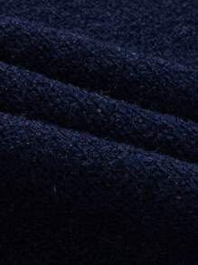 ANDREILEEANDREILEE Skull Graphic Distressed Fringe Crew Neck Casual Sweater For Men - Navy Blue - View 6