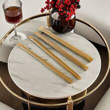 10 /100 件独立包装天然可重复使用竹吸管适用于咖啡、牛奶、茶、果汁和厨房用品，适用于节日派对、婚礼和情人节礼物、圣诞礼物装饰 - 10PCS - 查看 5