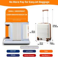 轻便 16 英寸随身行李箱 ABS 硬壳 带 TSA Lock 万向轮 伸缩手柄 适用于机舱旅行行李箱 旅行箱 手提箱 耐用随身携带 - 白色 - 查看 3