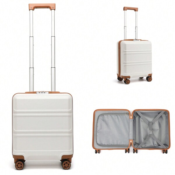 KONO Valise de cabine de voyage légère de 16 pouces en ABS à coque rigide avec serrure TSA, roues pivotantes et poignée télescopique, valise de voyage