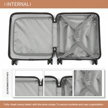 轻便 16 英寸随身行李箱 ABS 硬壳 带 TSA Lock 万向轮 伸缩手柄 适用于机舱旅行行李箱 旅行箱 手提箱 耐用随身携带 - 白色 - 查看 8