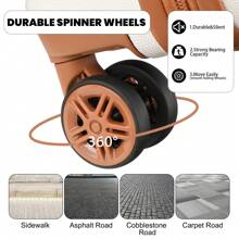 轻便 16 英寸随身行李箱 ABS 硬壳 带 TSA Lock 万向轮 伸缩手柄 适用于机舱旅行行李箱 旅行箱 手提箱 耐用随身携带 - 白色 - 查看 7