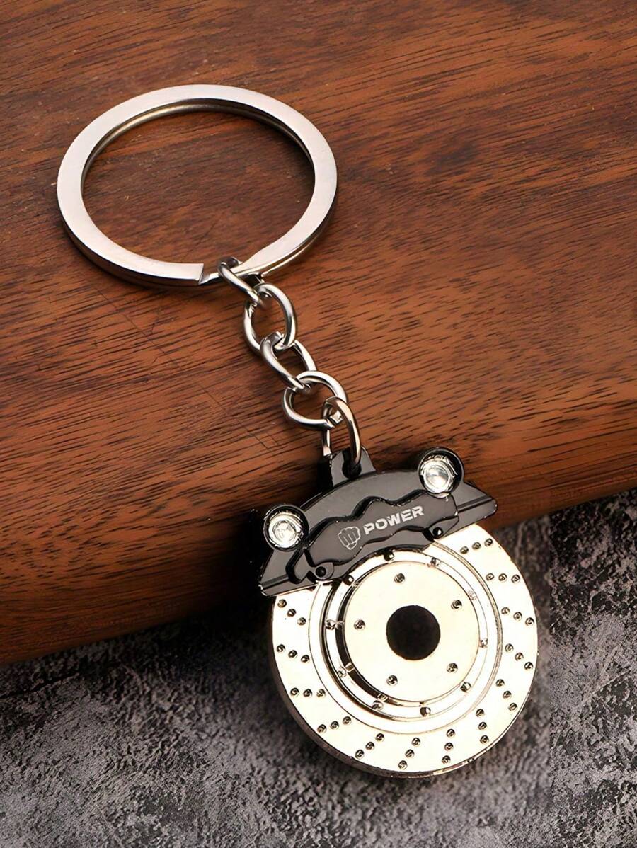 1 件刹车盘卡钳金属钥匙扣，汽车改装配件，机械师生日礼物，汽车钥匙圈 - 彩色 - 查看 1
