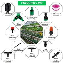 98ft/30m Drip Irrigation Kits-DIY Irrigation System With Adjustable Nozzle,Automatic Micro Irrigation Tubing Kits, Water-Saving Sprinkler System For Greenhouse, Raised Flower Bed, Patio - 黑色 - 查看 5
