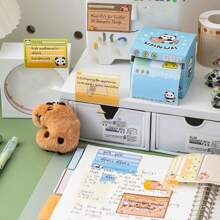 1 Box/256pcs Capybara Pull-Tab Sticky Notes, Adhesive Index Tabs, Cute Cartoon, Student Memo, Message Sticky Paper - Multicolor - View 6