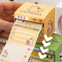 1 Box/256pcs Capybara Pull-Tab Sticky Notes, Adhesive Index Tabs, Cute Cartoon, Student Memo, Message Sticky Paper - Multicolor - View 10