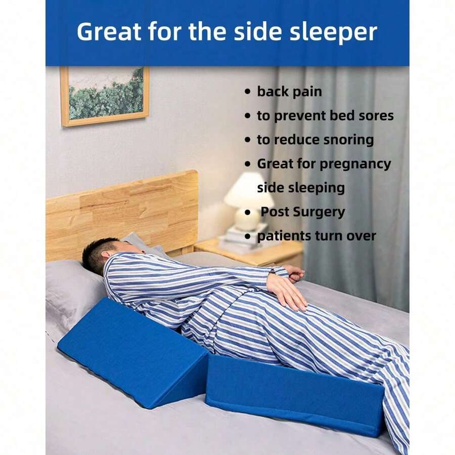 Positioning Wedge Pillow For Side Sleeping (3 In 1), 40 Degree Triangle