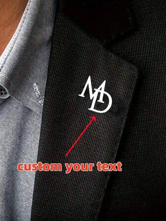 1 styck specialdesignad initialnål i rostfritt stål, minimalistisk affärsstil, monogramset, accessoarer för par och familjer, vardags- och formella kläder, fars dag-presenter, retro minimalistisk design för kvinnor, perfekta presenter för skolstarten, specialdesignad brosch, vintage-outfit