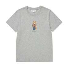 Maison Kitsuné Dressed Fox Print Short Sleeve T-Shirt Grey Melange