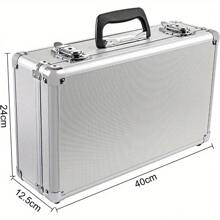 Lockable Flight Case Portable Aluminium Box Silver Carrying Case For Measurement Instruments Storage Toolbox (400 X 240 X 125 Mm) - Black - View 4