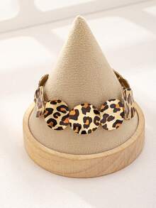 1pc European & American Fashion Leopard Print Classic Retro Sexy Minimalist High-End Textured Elastic Rope Bracelet - Multicolor - View 5