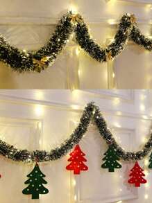 قطعة واحدة/قطعتان من الأشجار المعلقة الخضراء الاصطناعية ، زينة أشجار عيد الميلاد ، هدايا رائعة - أخضر داكن - مشاهدة 3