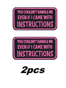 2/3 piezas Parches con frases en inglés bordadas, parches con letras para planchar o coser para ropa, mochilas, sombreros y chaquetas - Multicolor - Ver 7