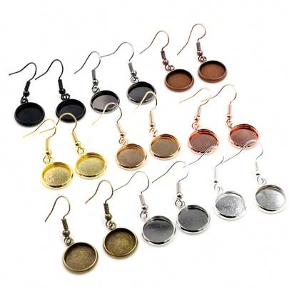 10pcs Earring Blanks Fits 12mm Cabochon Base Setting DIY Drop Earrings Jewelry Making Accessories Findings