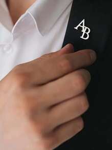 1 Ghim cài áo bằng thép không gỉ tùy chỉnh, Phong cách kinh doanh tối giản, Bộ phụ kiện chữ lồng cho các cặp đôi và gia đình, Trang phục hàng ngày và trang trọng, Quà tặng Ngày của Cha, Quà tặng cài áo thiết kế tối giản cổ điển dành cho nữ, Quà tặng hoàn hảo cho mùa tựu trường, Trâm cài áo tùy chỉnh, Trang phục cổ điển - Bạc - Xem 2