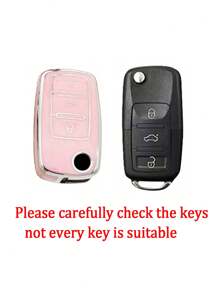 粉色防摔汽車鑰匙套，適用於/ 捷達拉斐達/桑塔納/途觀/帕薩特/速派/柯迪亞克/蔚來EC3/大众T-Roc Tharu/ - 粉色 - 查看 9