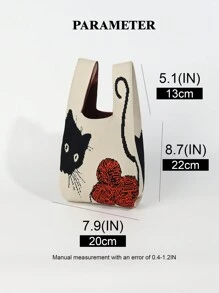 1把钩针编织透气便携猫咪图案雨伞，可折叠用作化妆包/手提袋，适合日常、度假、通勤、购物、摄影、旅行、露营、徒步、返校、节日等各种场合，是送给妈妈的理想礼物。 - 彩色 - 查看 2