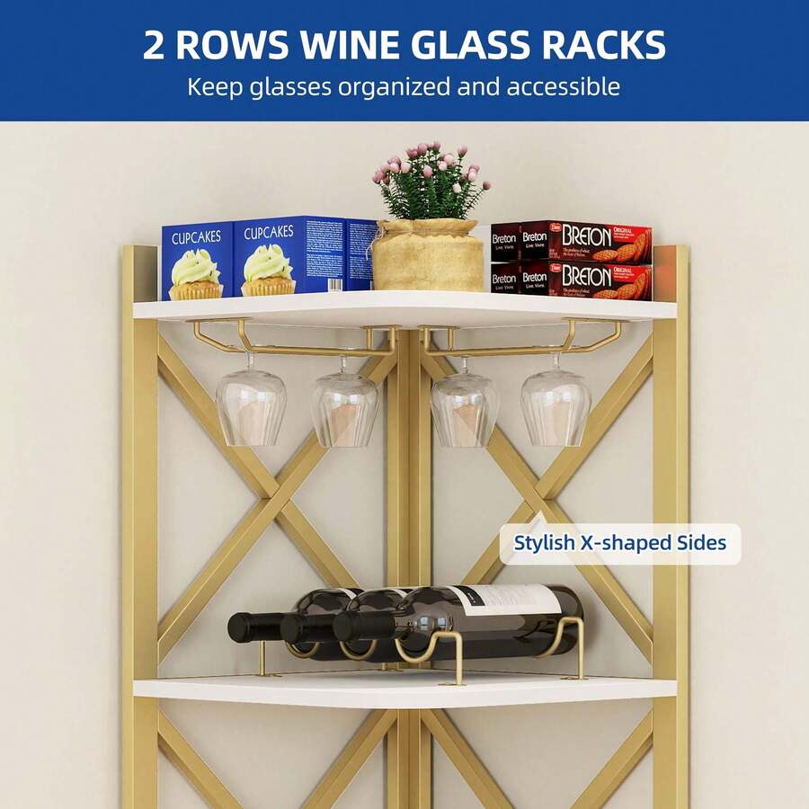 5 Tier Kitchen Corner Bar Tower Wine Liquor Open Storage