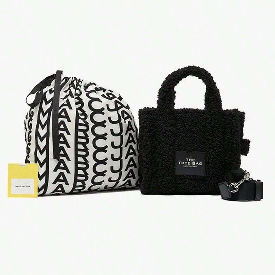 Marc Jacobs The Teddy Logo Patch Small Tote Bag Black SHEIN USA