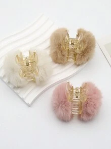 3 chiếc kẹp tóc nữ màu trơn bằng acrylic giả lông thỏ hình quả anh đào dễ thương, phụ kiện tóc phong cách Kawaii dùng hàng ngày, kẹp tóc càng cua, kẹp tóc cài đầu, đồ dùng học tập, mùa đông, phụ kiện đội đầu, ghim cài tóc - Nhiều màu - Xem 14