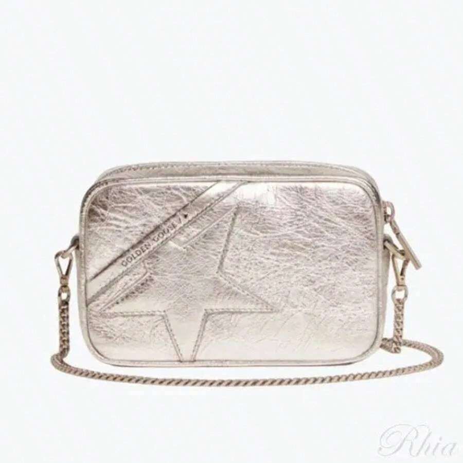 Golden Goose Star Metallic Mini Cross Bag Argento Silver SHEIN USA