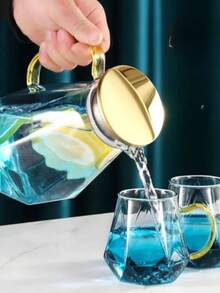 High Borosilicate Glass Kettle Glass Water Kettle Tea Kettle Boiling Water Pitcher Large Glass Lemonade Pitcher Beverage Pitcher - Trong sáng - Xem 2