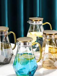 High Borosilicate Glass Kettle Glass Water Kettle Tea Kettle Boiling Water Pitcher Large Glass Lemonade Pitcher Beverage Pitcher - Trong sáng - Xem 5