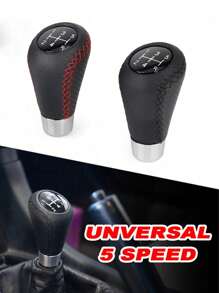 1pc Leather Gear Shift Knob For Manual Transmission, 5 Speed Gear Lever Shifter Head For Auto Accessories - one-size - View 7