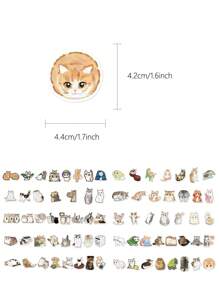 50 张可爱猫咪贴纸笔记本电脑手册手机壳装饰贴 - 彩色 - 查看 7