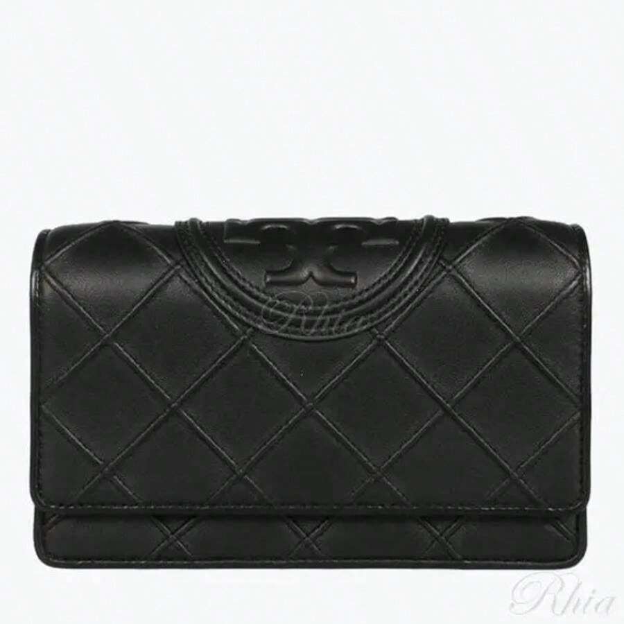 Tory Burch Fleming Soft Chain Long Wallet Bag Black SHEIN USA