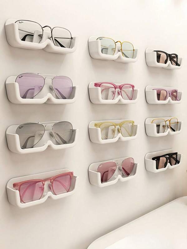 Boîte de rangement murale pour lunettes, étagère de rangement murale, étagère à installation sans perceuse, décoration murale de pièce, convient au rangement de lunettes, boîte de rangement de lunettes, boîte transparente, boîte de décoration, boîte à bibelots, rangement de lunettes de bureau, boîte de rangement murale pour le salon, porte-lunettes, rangement de lunettes pour étudiants, boîte cadeau scolaire pour Halloween, Noël, rentrée scolaire