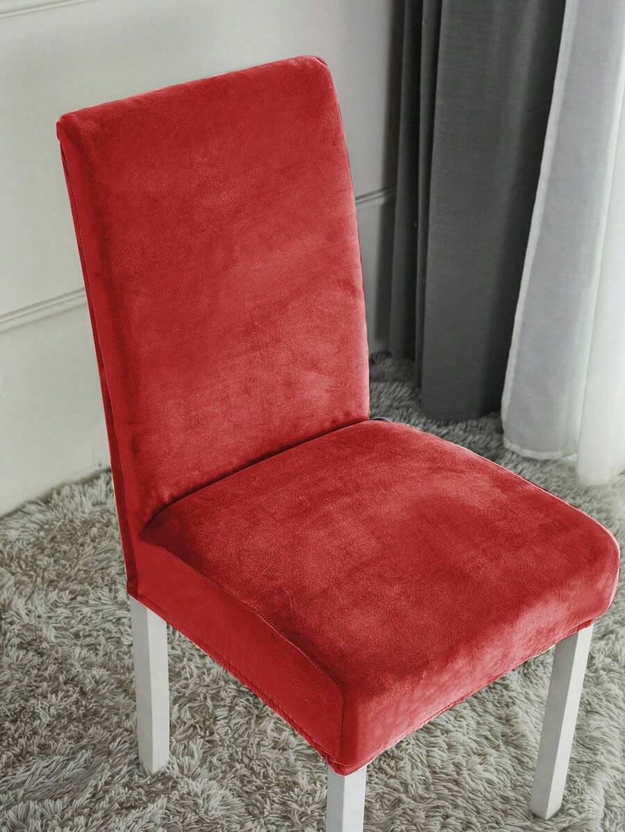 1件装，银狐绒弹力防尘椅套，家用，适用于客厅、餐厅、卧室等场所。