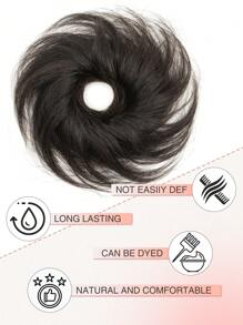 1件套凌乱发髻假发片，采用真人发丝波浪卷发制成，可打造甜甜圈式优雅发髻，配有弹性橡胶发圈，方便佩戴。 - S2 - 查看 6