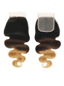 Ombre Body Wave Ludzkie Włosy Zamknięcie T1B/4/27 Kolor Brazylijskie Włosy Ludzkie Ombre Body Wave Ludzkie Włosy 4x4 Zamknięcie Koronki Zamknięcie Części Wolnej Przezroczysta Koronka
