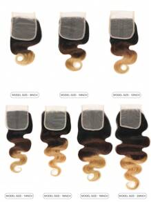 Ombre Body Wave Ludzkie Włosy Zamknięcie T1B/4/27 Kolor Brazylijskie Włosy Ludzkie Ombre Body Wave Ludzkie Włosy 4x4 Zamknięcie Koronki Zamknięcie Części Wolnej Przezroczysta Koronka