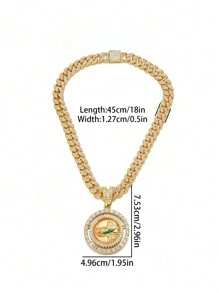 Hip Hop Men Rhinestone-Encrusted Religious St. Jude Necklace Personality Splice St. Jude Bracelet With Ring Rapper Suit