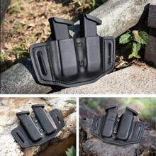 Gun Flower Universal Double Magazine Holder OWB Mags Holster Fits 9mm/.40 Double Stack Mags - Black - View 3