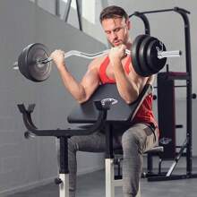 EZ Bar, EZ Curl Bar 4ft, Barbell Bar, Barbell Weight Bar With 2 Spring Clips - Style2 - View 6