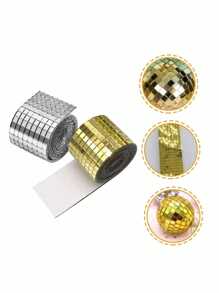 5卷/1卷 自粘迷你方形玻璃马赛克贴纸，装饰玻璃胶带，适用于DIY工艺品和家居装饰 - 彩色 - 查看 4