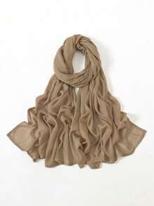 1 件女士粘胶纯色头巾，柔软宽边头巾，多功能防晒披肩，日常使用头带，适合 Abaya 配饰女士面纱 - 寬邊頭巾 - 查看 31