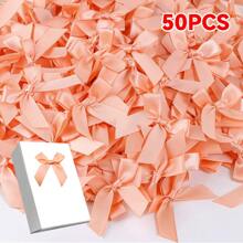 Paquete de 50 lazos de cinta de satén, para envolver regalos, decoración, hacer diademas y pinzas para el cabello, cestas de regalo, paquetes de cumpleaños, decoraciones navideñas, decoración de oficina, coronas, bodas, despedidas de soltera, suministros de fiesta de San Valentín