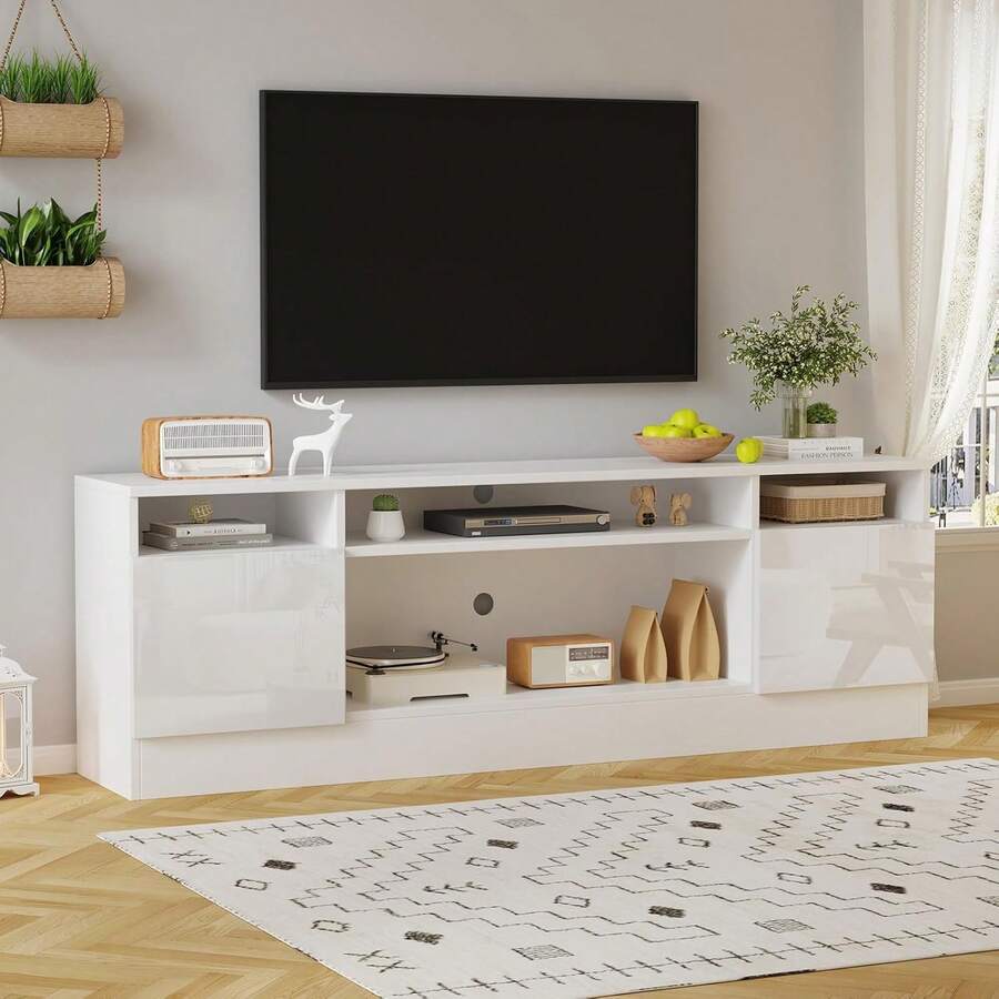 Modern TV Stand With Storage Fits 36'' Electric Fireplace