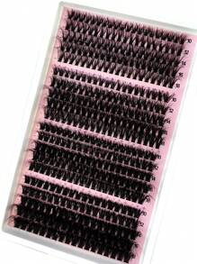 Fluffy Lashes Clusters 390/340pcs Individual Lashes Cluster Eyelash Extensions,40D+60D+80D+100D/80D+100D+120D+160D 4 Styles Mix Tray 5D Fluffy Lash Clusters Thick Cluster Eyelashes Extensions Individual Lashes Faux Mink Eyelash Clusters D/CC/DD Curl 10-18MM Mix Lash Extension Dramatic Eyelash Extensions Eyelashes Clusters.Wedding Bride Makeup Tools - Black - View 5