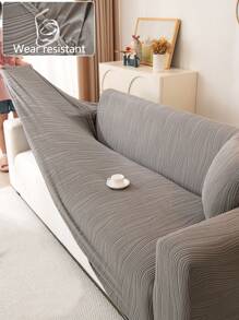 1pc 4-Season Stretch One-Piece Sofa Cover, Fabric Anti-Slip Full-Wrapped Sofa Cushion Cover, Machine Washable Sofa Blanket, Pet Friendly Protective Cover For Bedroom, Office, Living Room L-Shape And 1/2/3/4-Seater Sofas