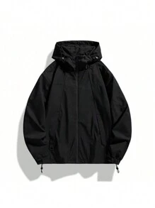 Cặp đôi Không thấm nước Chống gió Leo núi Áo khoác Áo trùm đầu Dành Cho Nam Và Nữ , Mùa Xuân Và Mùa thu - màu đen - Xem 2