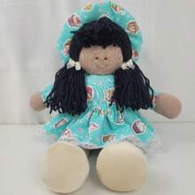 BLACK RAG DOLL MALY 37CM TOY GIRL'S ROOM CHILDREN'S PARTY DECORATION - BÚP BÊ ĐEN MALY CAP CAK XANH - Xem 4